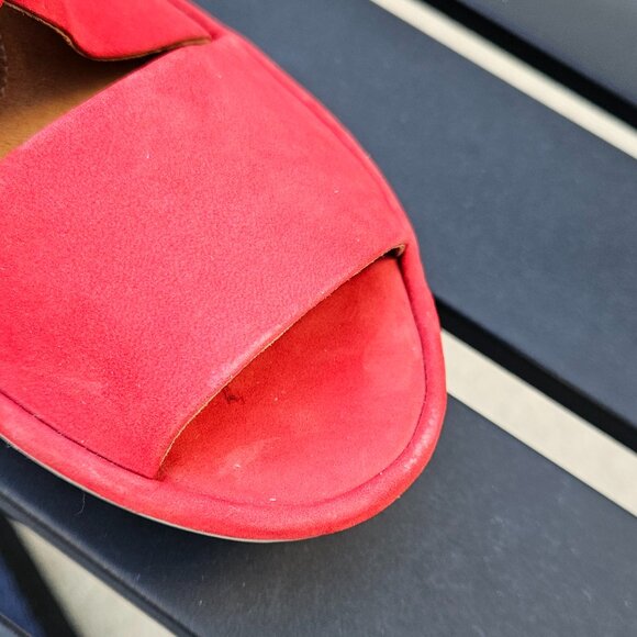 Clarks Vibrant Red Wedge Sandals - Picture 4 of 7